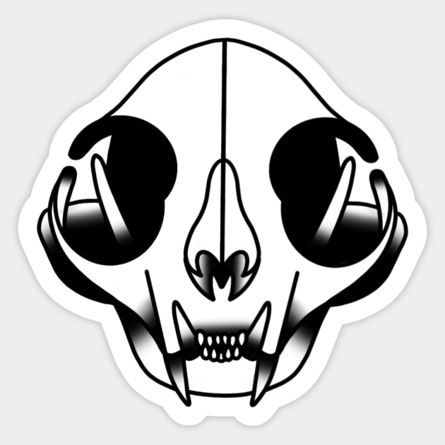 Cat Skull Sticker by drawingsbydarcy